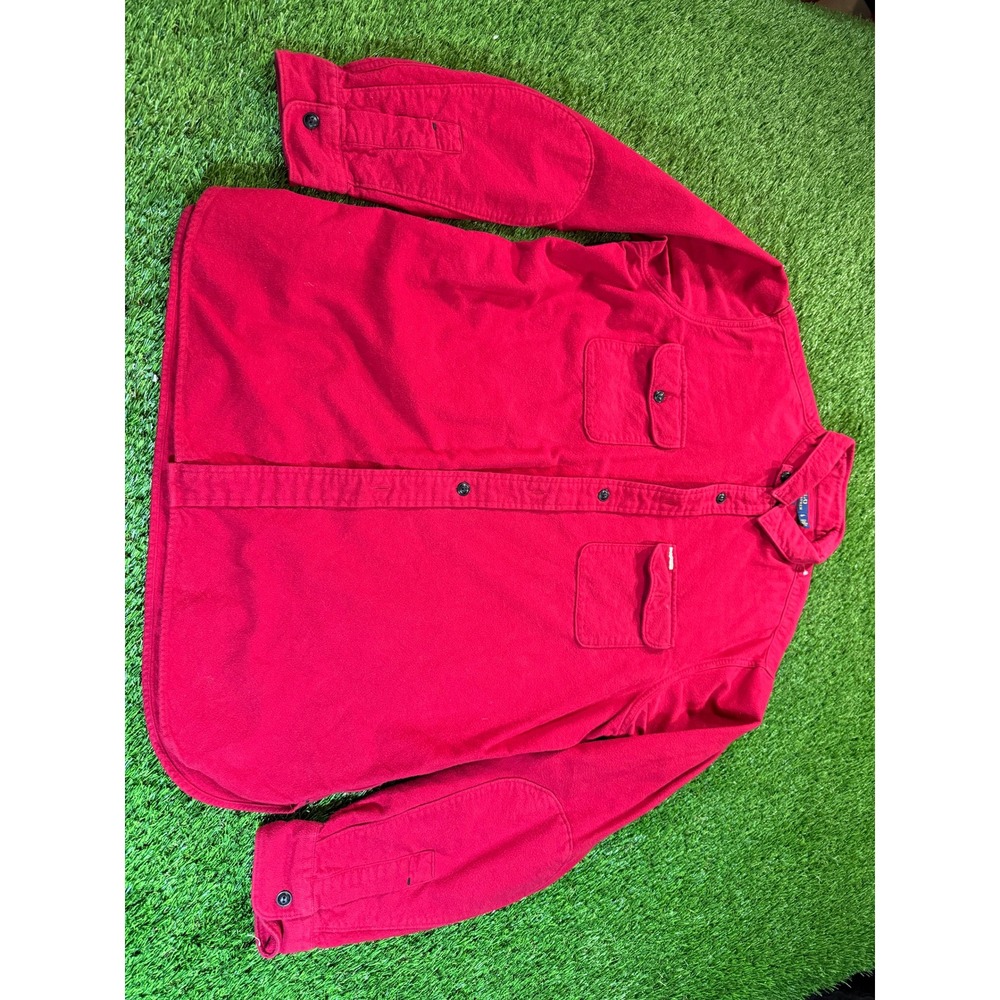 Rare Polo Ralph Lauren Red Flannel Button Up Shirt Classic Fit Men Large - Picture 6 of 7